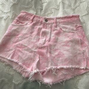 Pink&white , size small could probably fit medium , pretty loose